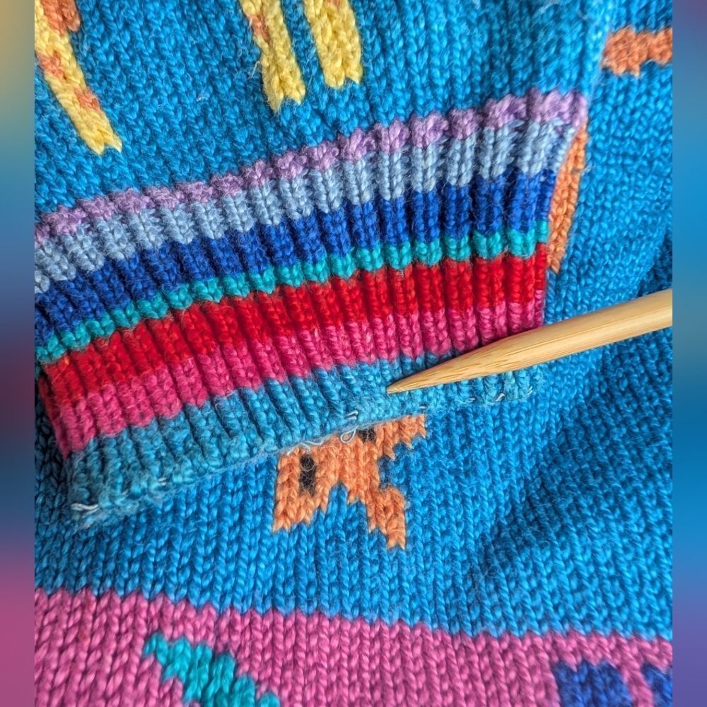 VTG Grannycore Christine Foley Noah’s Ark Cardigan Sweater Animals Circus 2 - Picture 10 of 10